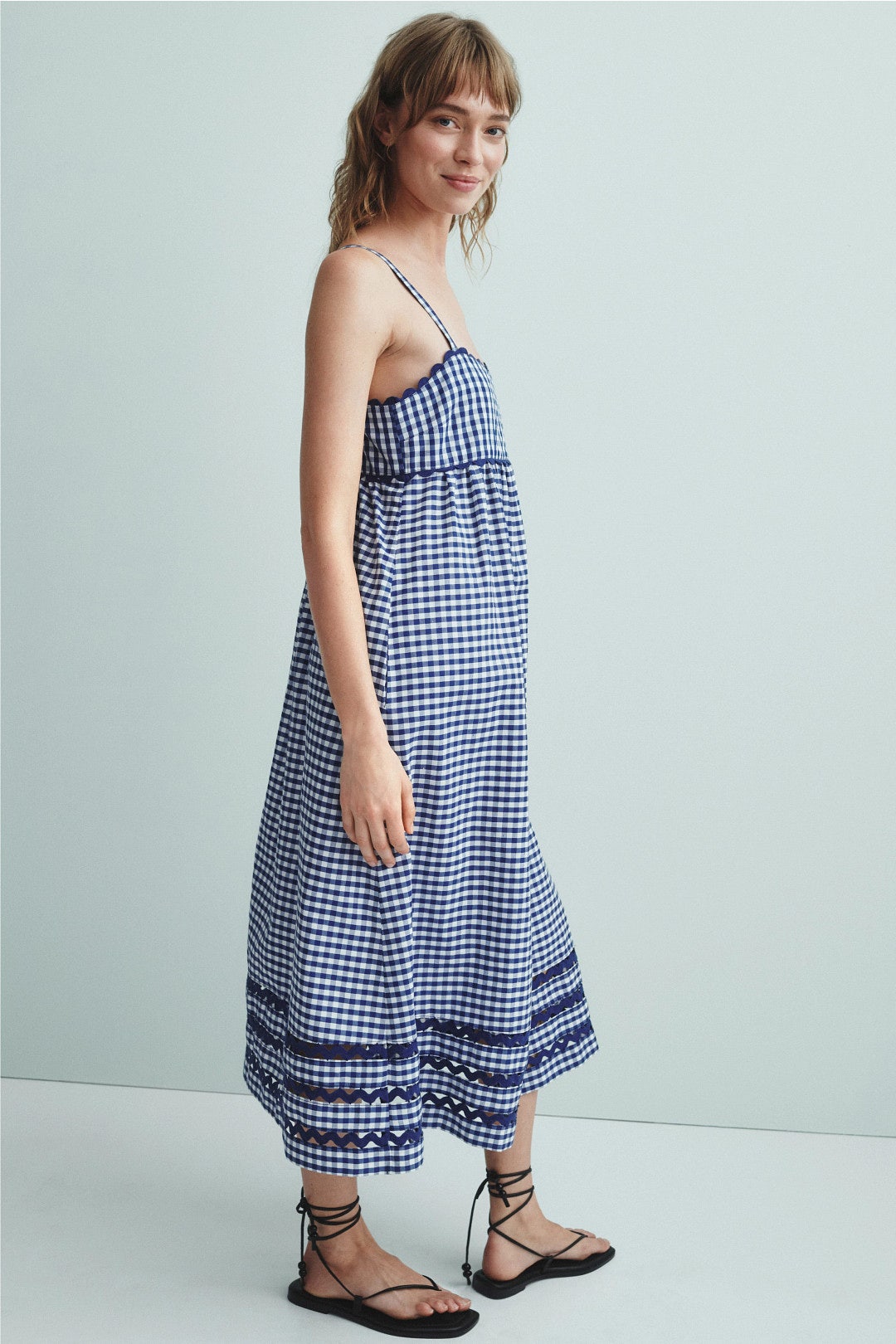 Gingham Empire Waist Midi Dress by Sea NY x RTR 1