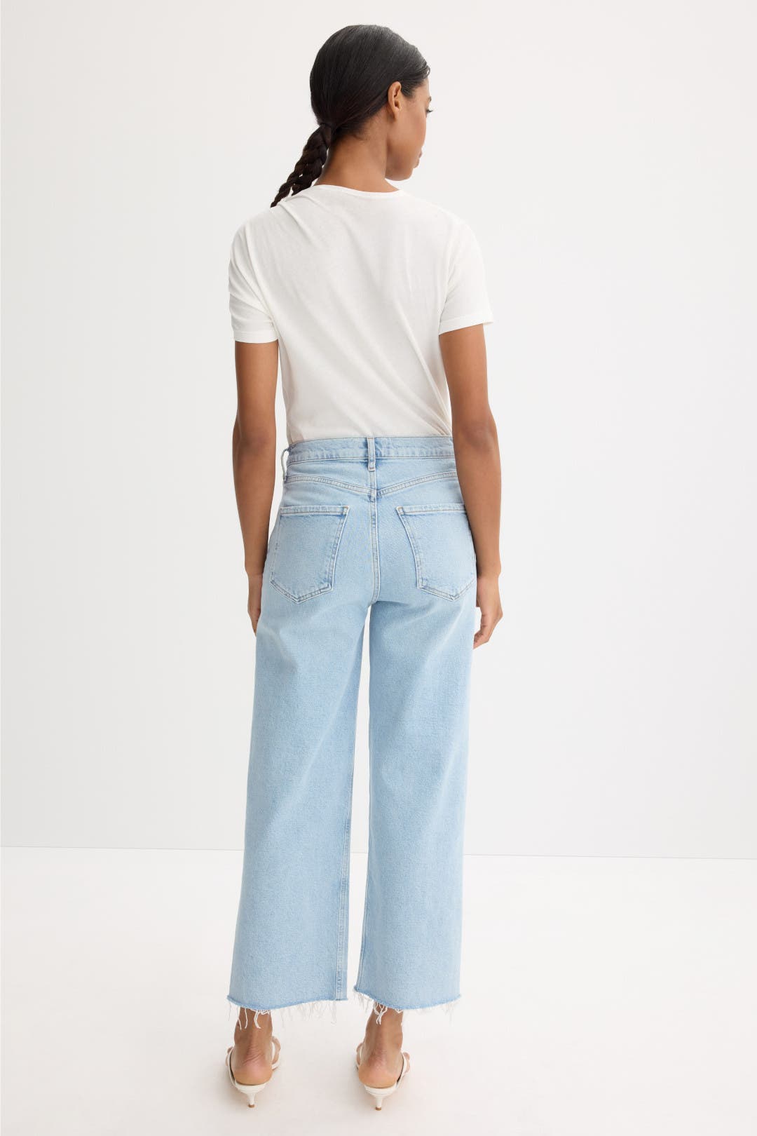 Ren Frayed High Rise Wide Leg Jeans by AGOLDE | Rent the Runway