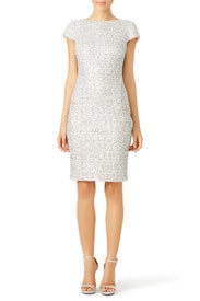 Silver Swank Sequin Sheath by Badgley Mischka