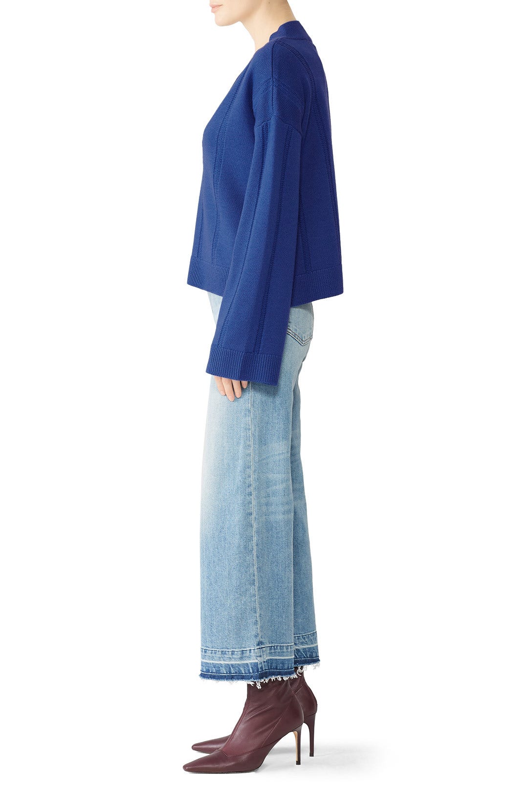 Military Blue V-Neck Pullover by Derek Lam 10 Crosby 1