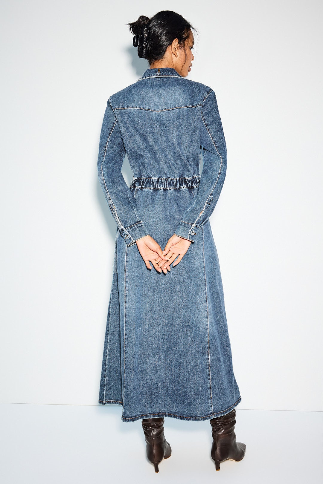 Denim Long Sleeve Midi Dress by Gestuz 2