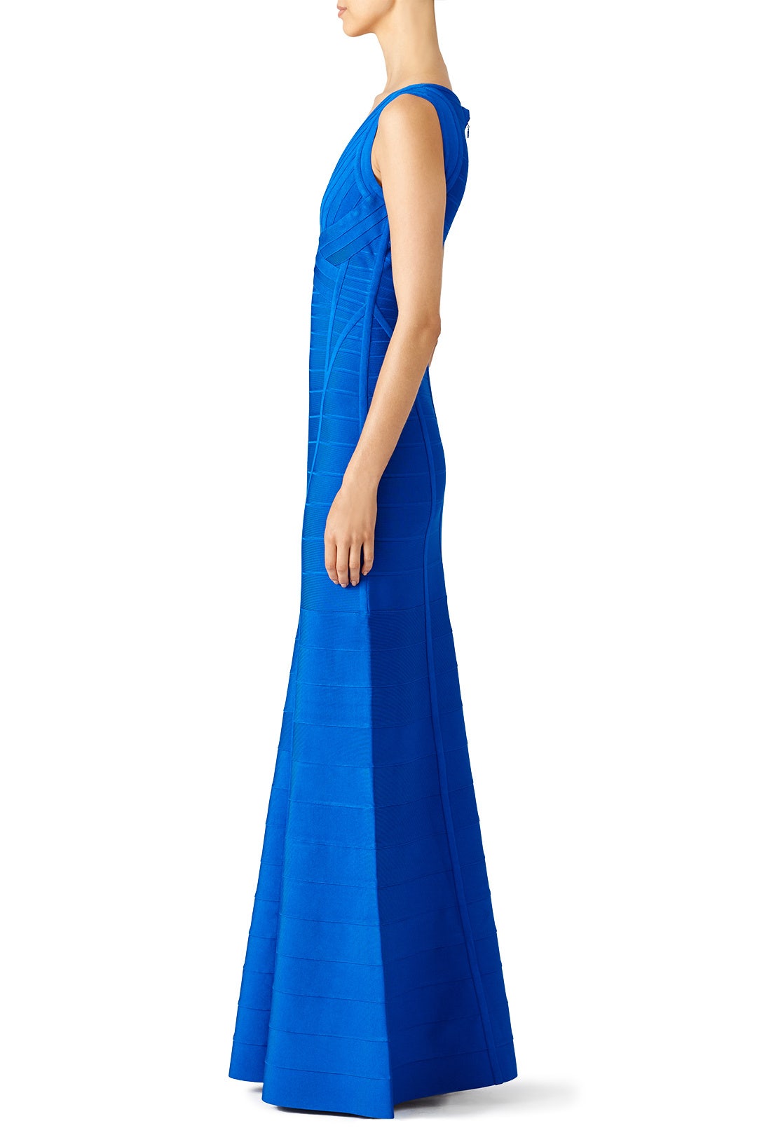 Blue Annabelle Gown by Hervé Léger 2