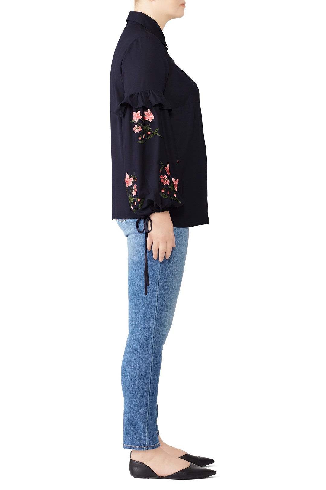Embroidered Sleeve Shirt by LOST INK 1