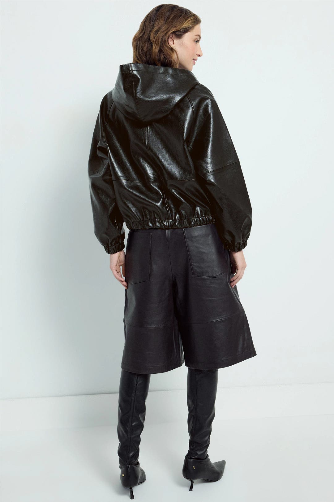パーカー LEANN MOMENT unisex Faux Leather Hoodie MICHAEL Michael Kors Faux-Leather Zip-Front Hoodie | Saks Fifth Avenue