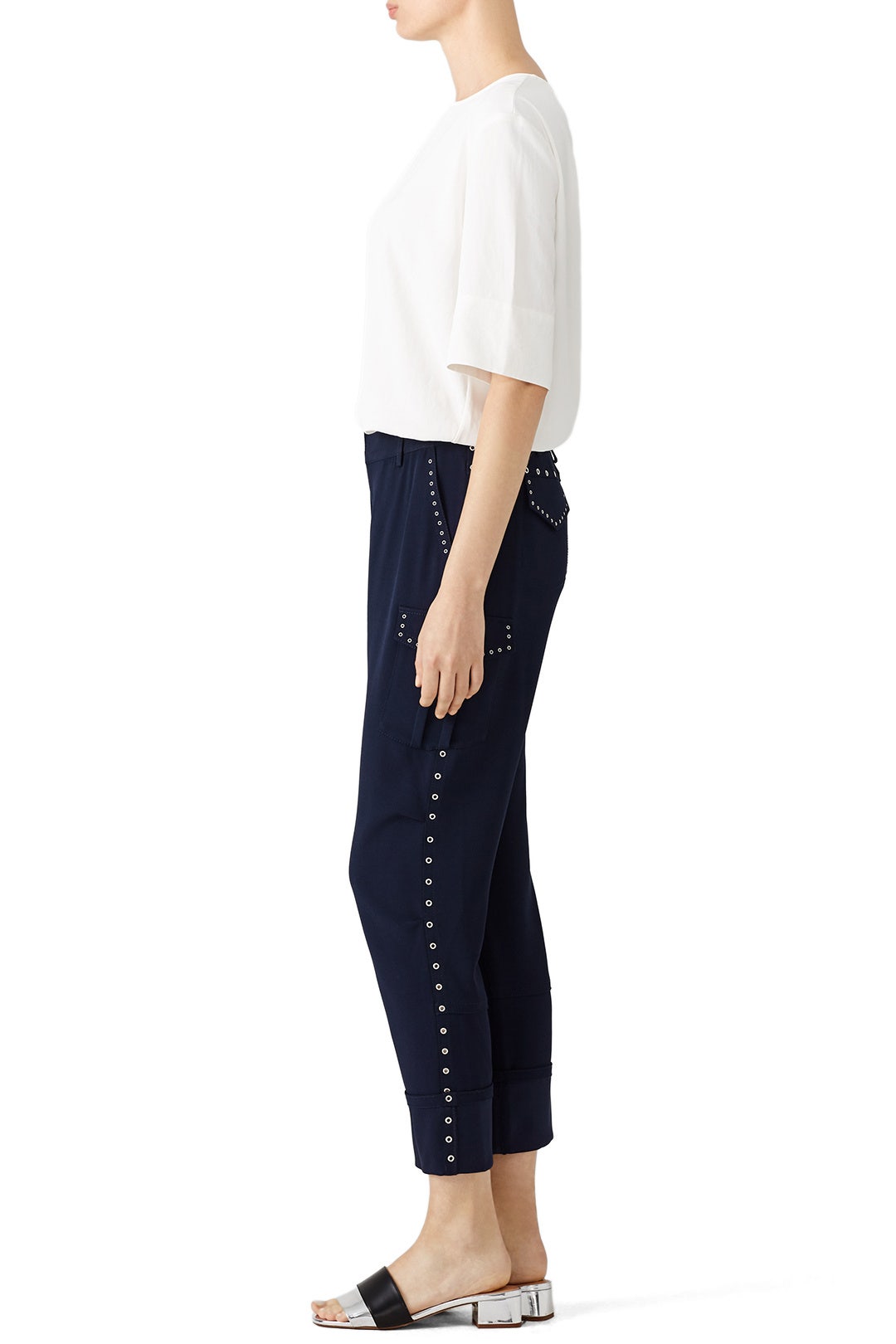 Navy Grommet Detail Pants by Derek Lam 10 Crosby 2
