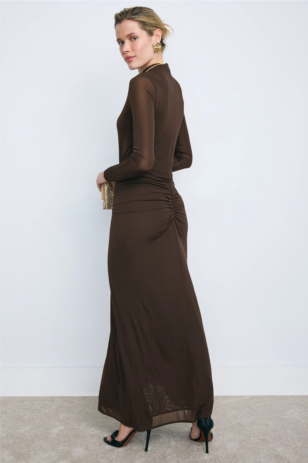 Mock Neck Ruched Dress by Ronny Kobo x RTR 2