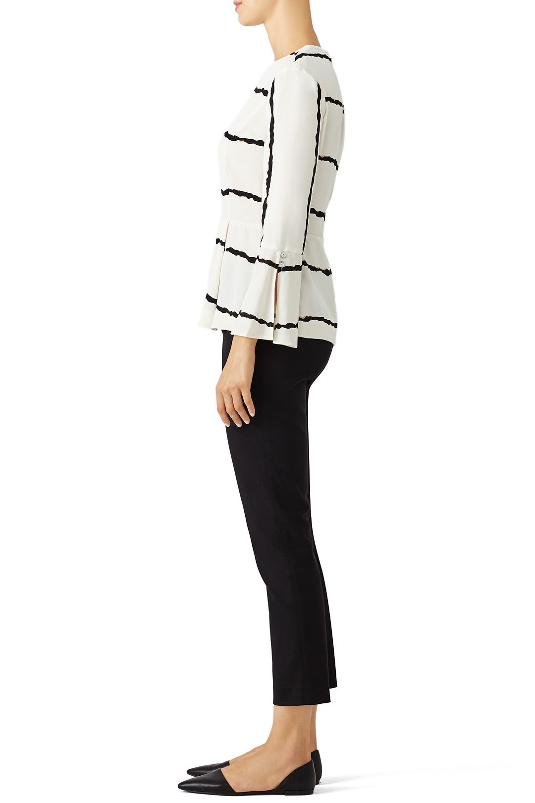 White Printed Crew Top by Derek Lam 10 Crosby 1