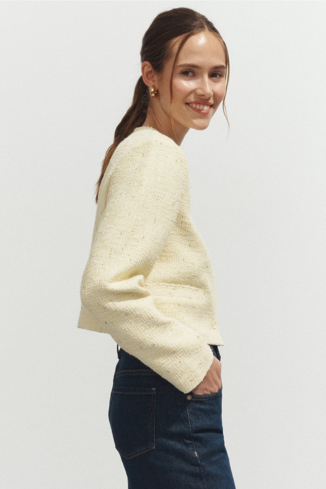 Crew Neck Tweed Jacket by Jason Wu x RTR 1