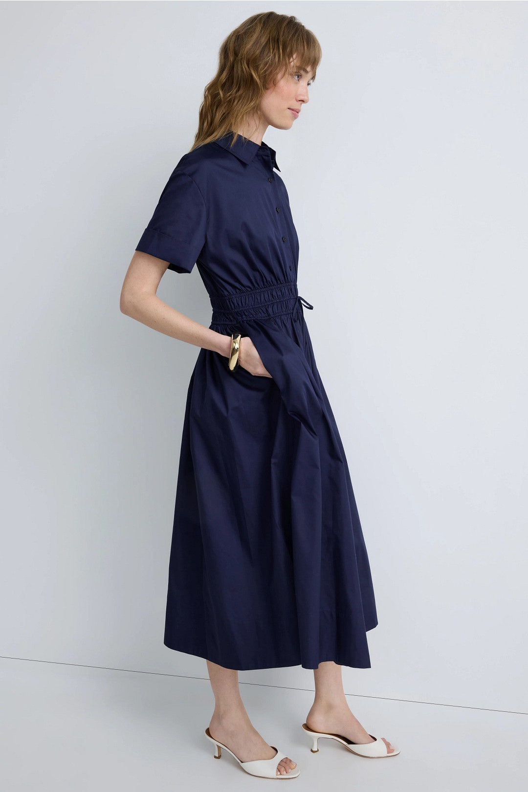 Cinched Waist Midi Shirt Dress by Laundry by Shelli Segal | Rent the Runway Cinched Waist Midi Shirt Dress by Laundry by Shelli Segal | Rent the Runway