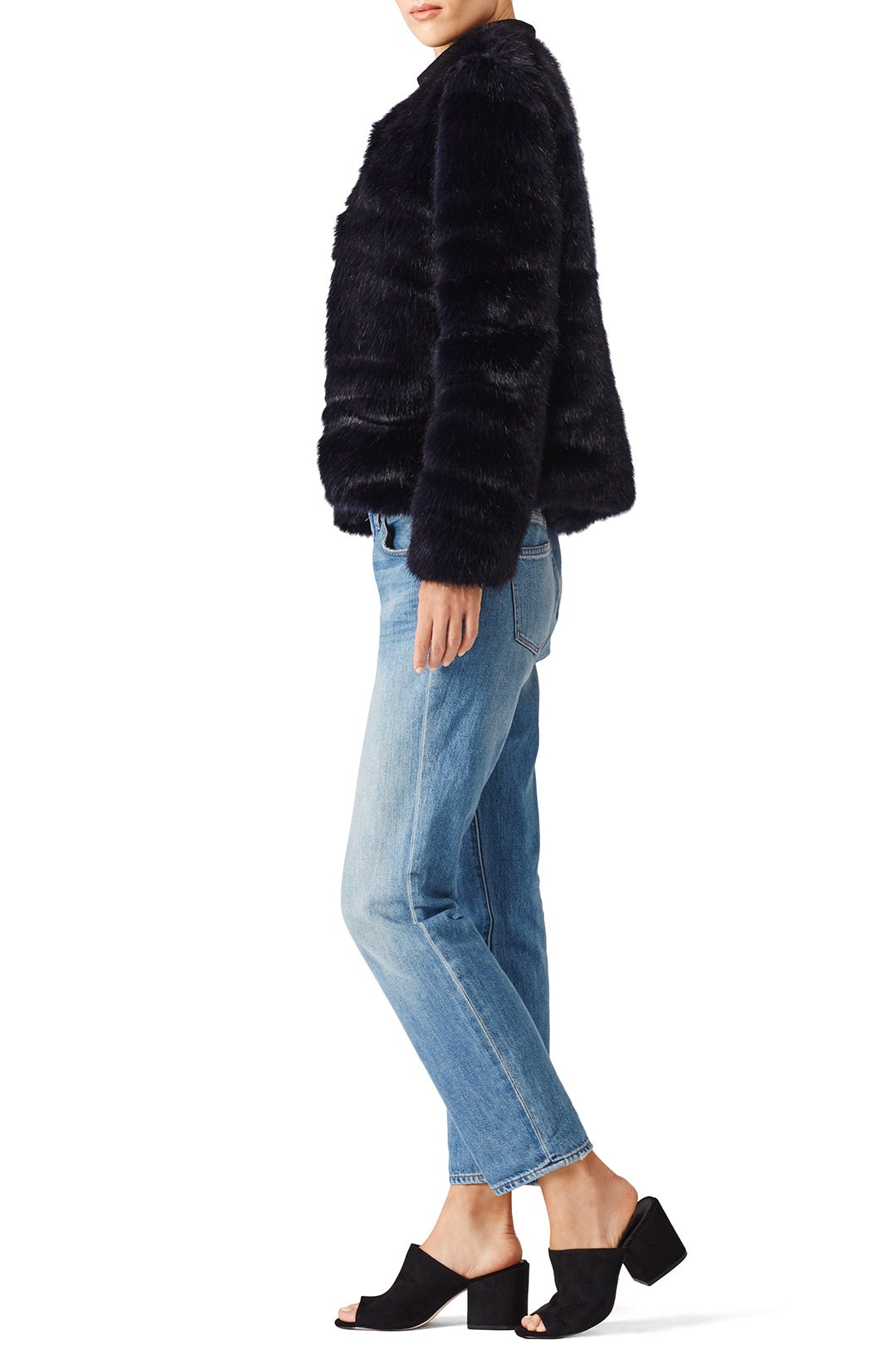 Midnight Faux Fur Topper Jacket by Amanda Uprichard 2