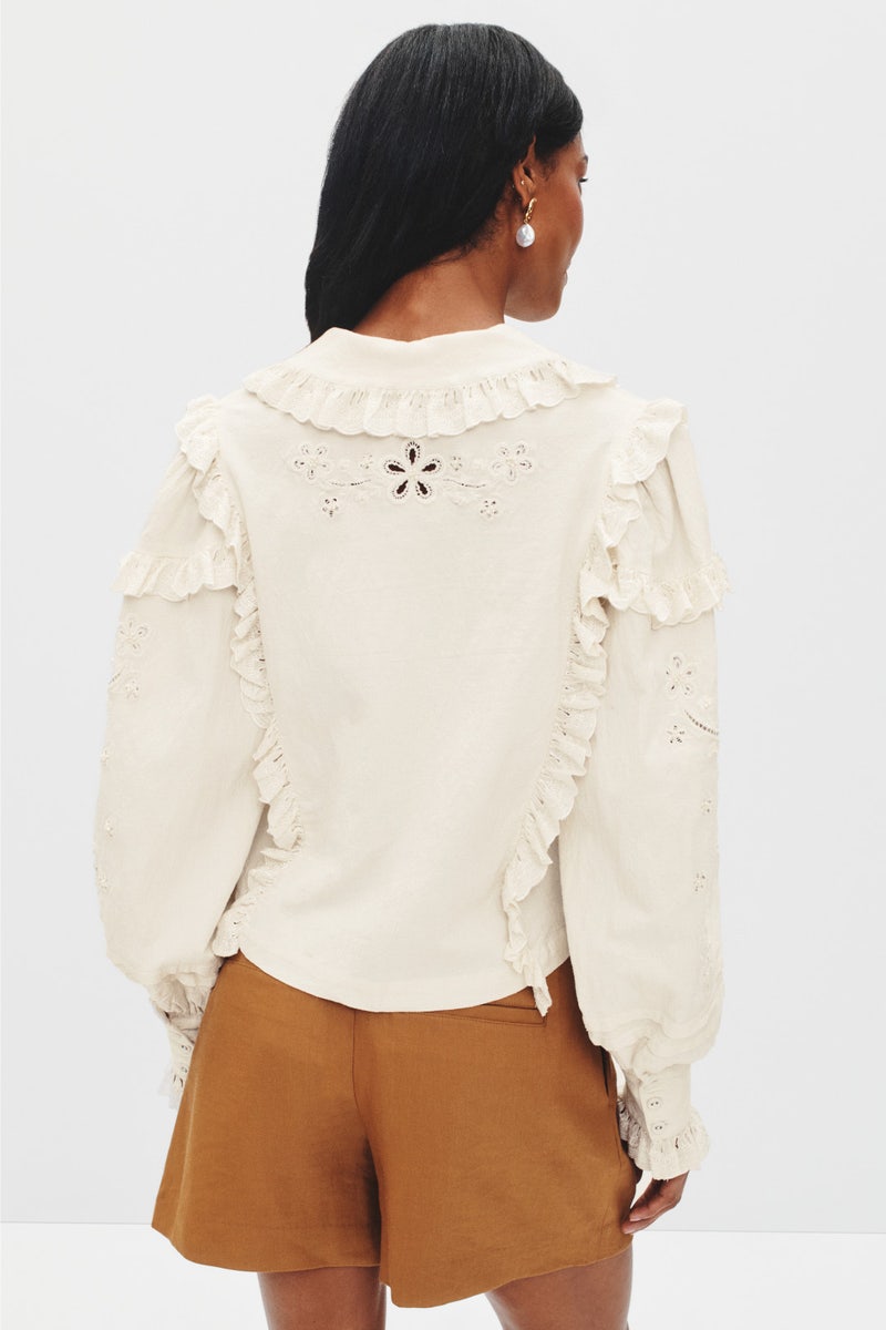 Adelie Canvas Embroidered Top by For Love and Lemons - Photo 2