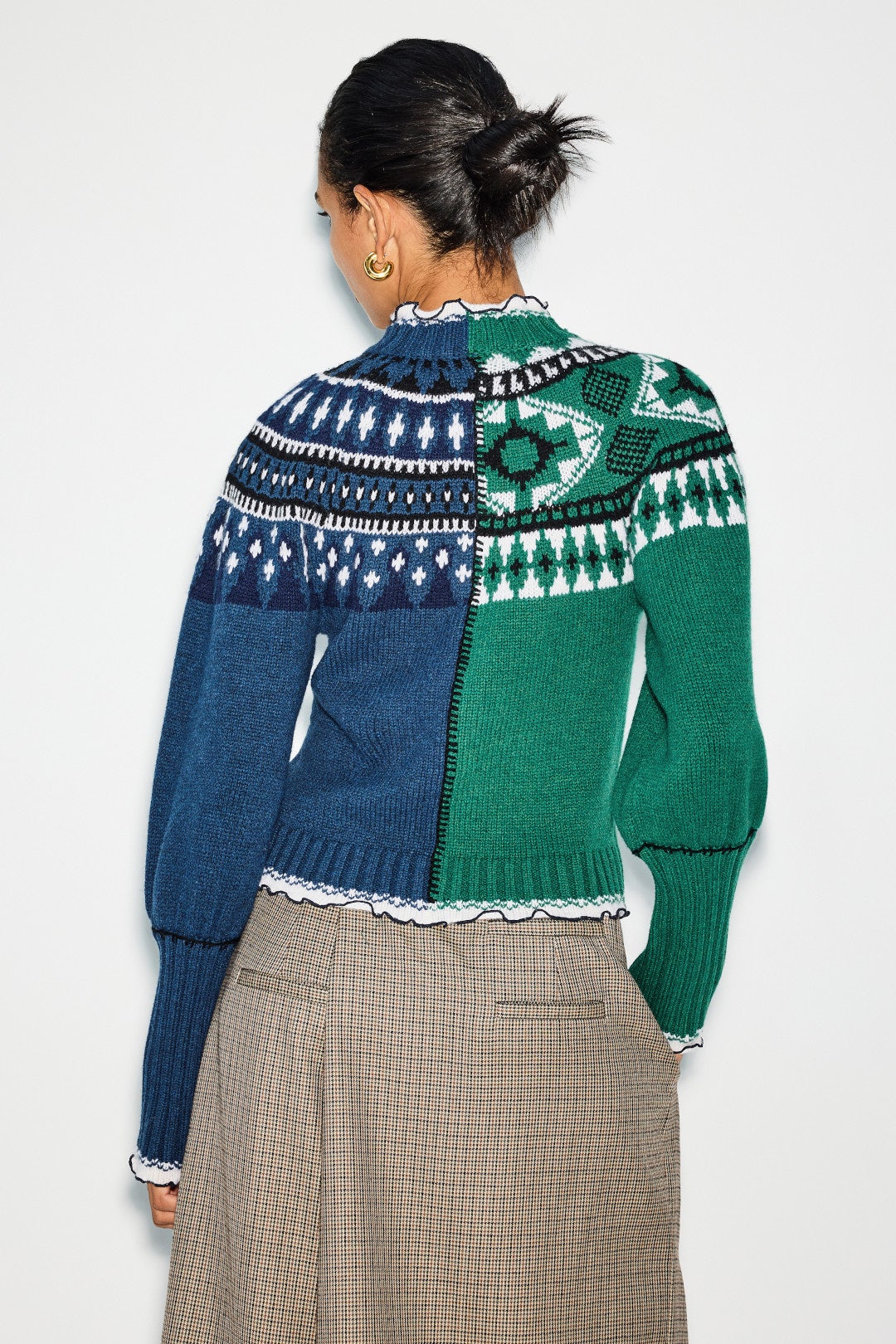 Linea Fairisle Zip Front Cardigan