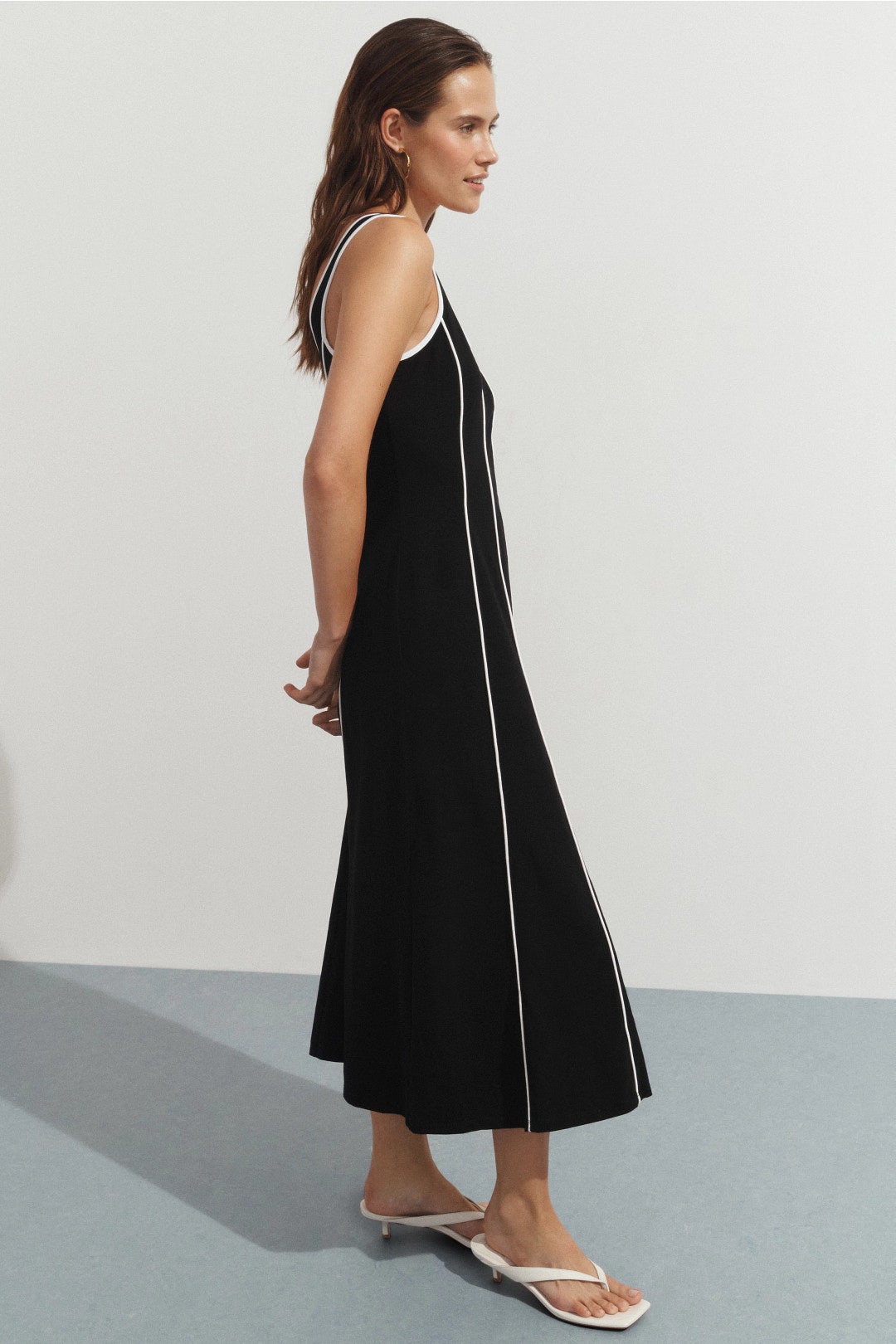 Sleeveless Midi Dress with Stitching by Donna Morgan 1