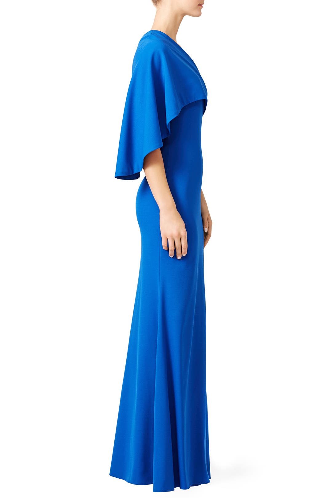 royal blue cape dress Women royal blue violet gradient chinese dresses qipao Show cheongsam women performance CAPE DRESS ancient cheongsam