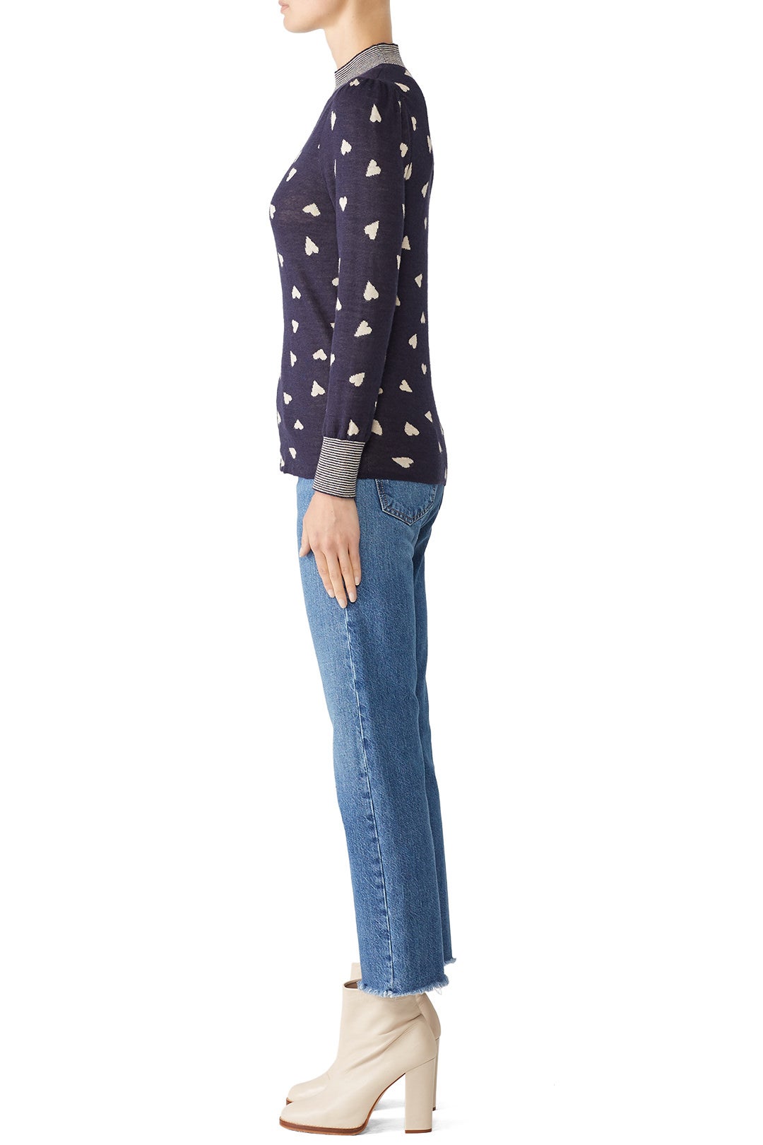 Navy Heart Pullover by Rebecca Taylor NYC 1