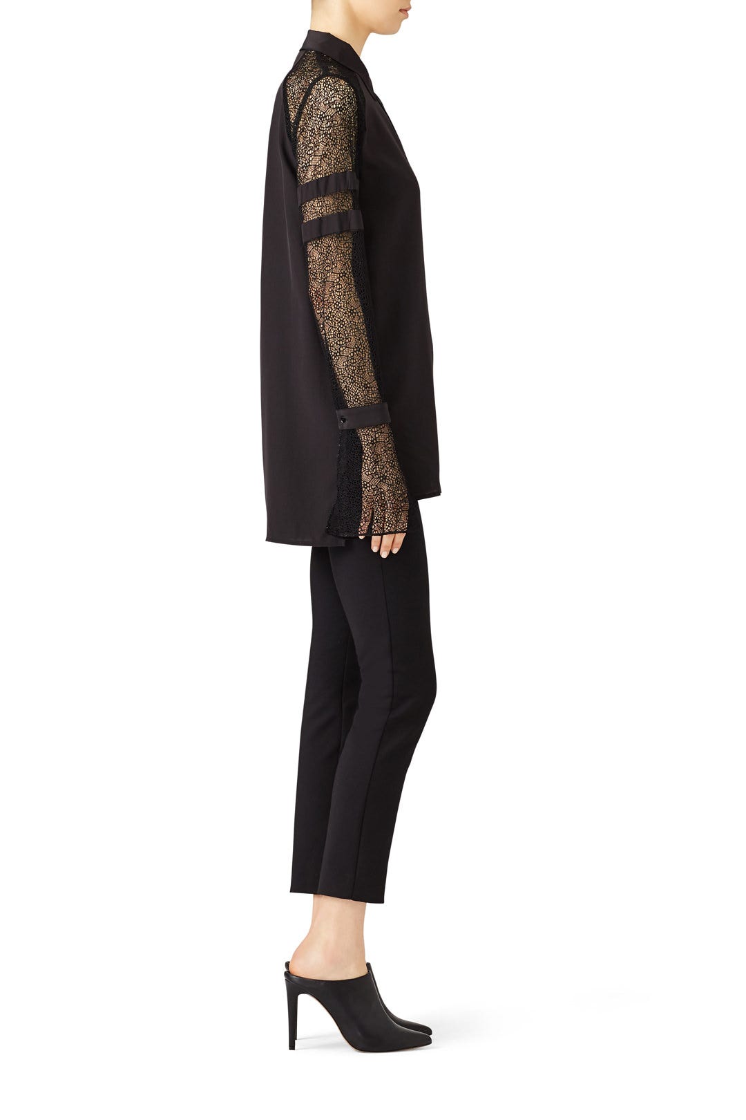 Deco Lace Button Down by Badgley Mischka 1