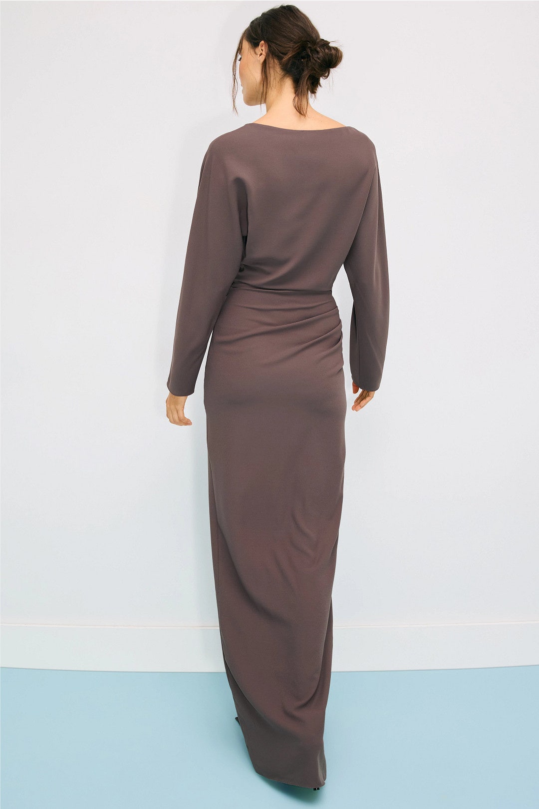 Stretch Drape Crepe Off The Shoulder Dress by LAPOINTE 2