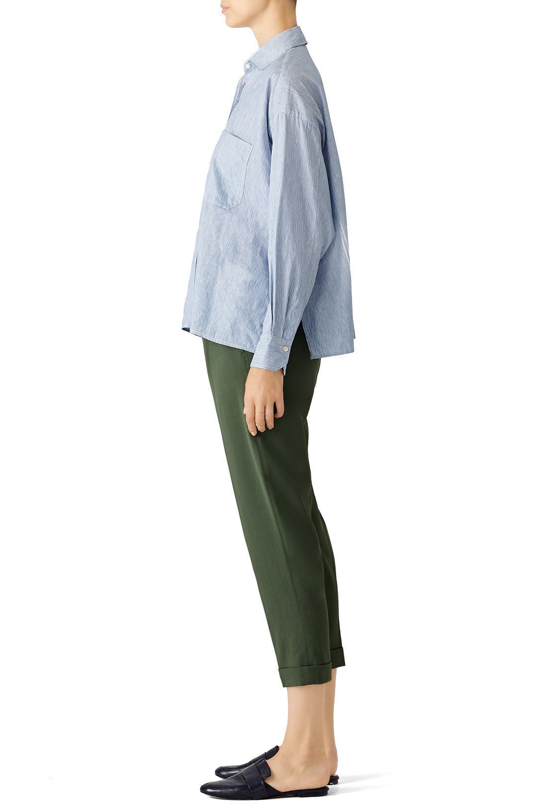 Blue Striped Button Down by VINCE. 1