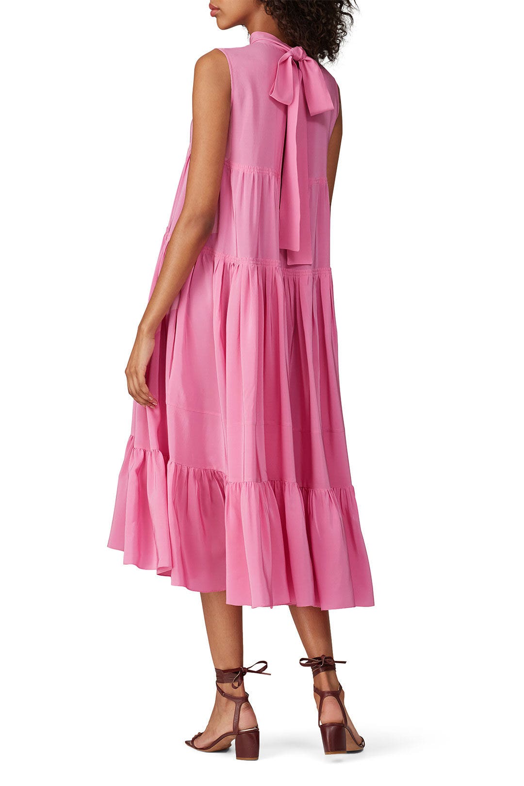 Pink Tie Neck Dress by Rochas 2