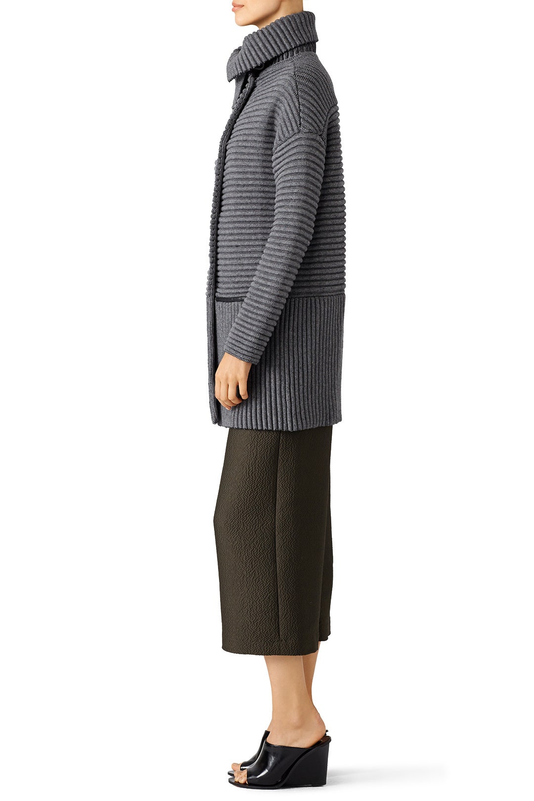 Grey Exaggerated Sweater Coat by Bailey 44 1
