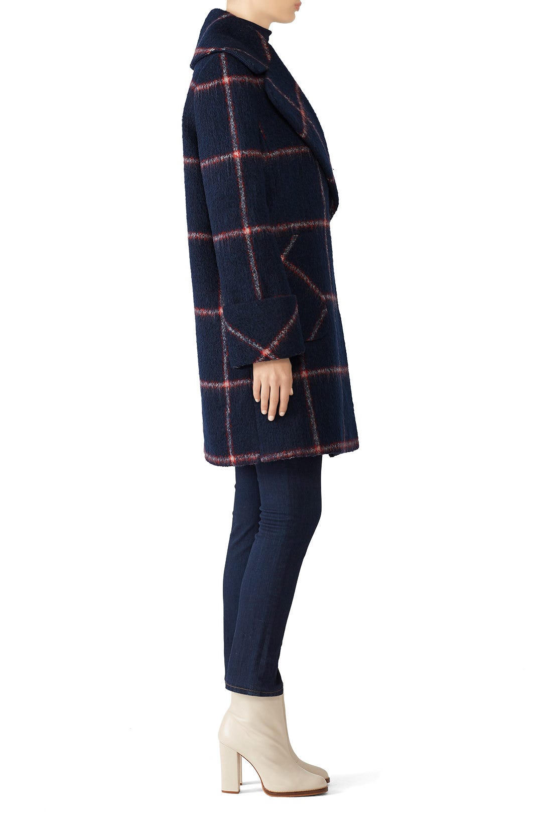 Navy Plaid Coat by KENDALL + KYLIE 1