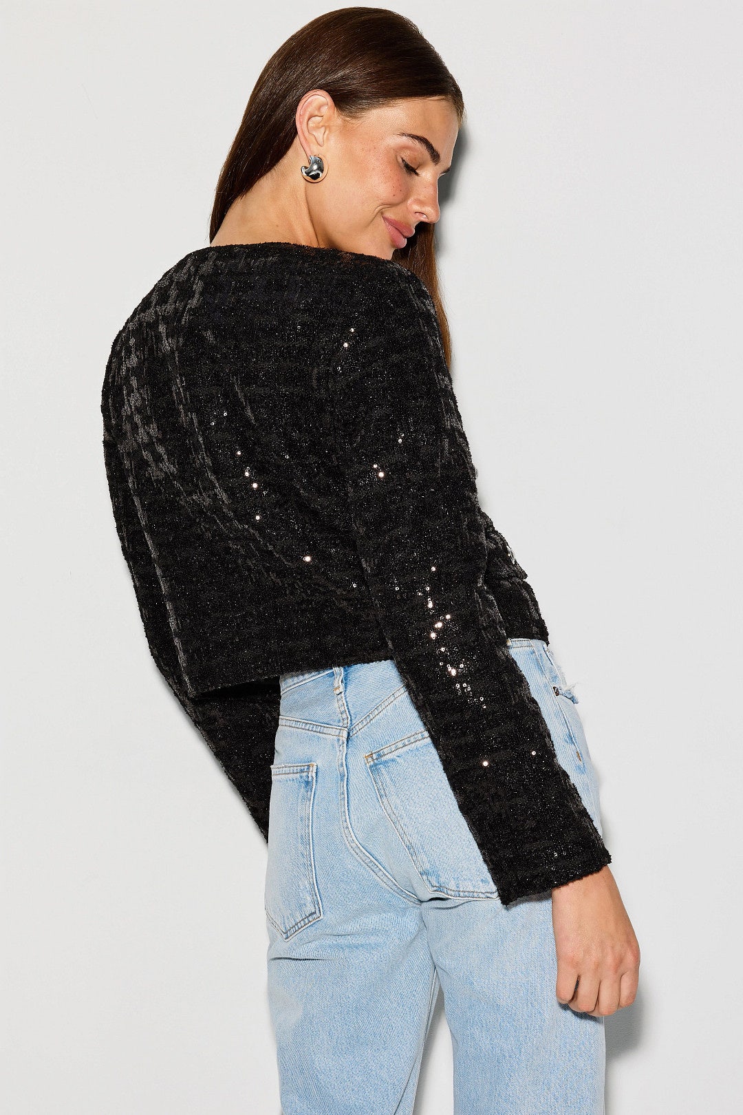 Sequin Tweed Cropped Jacket by MICHAEL KORS 2