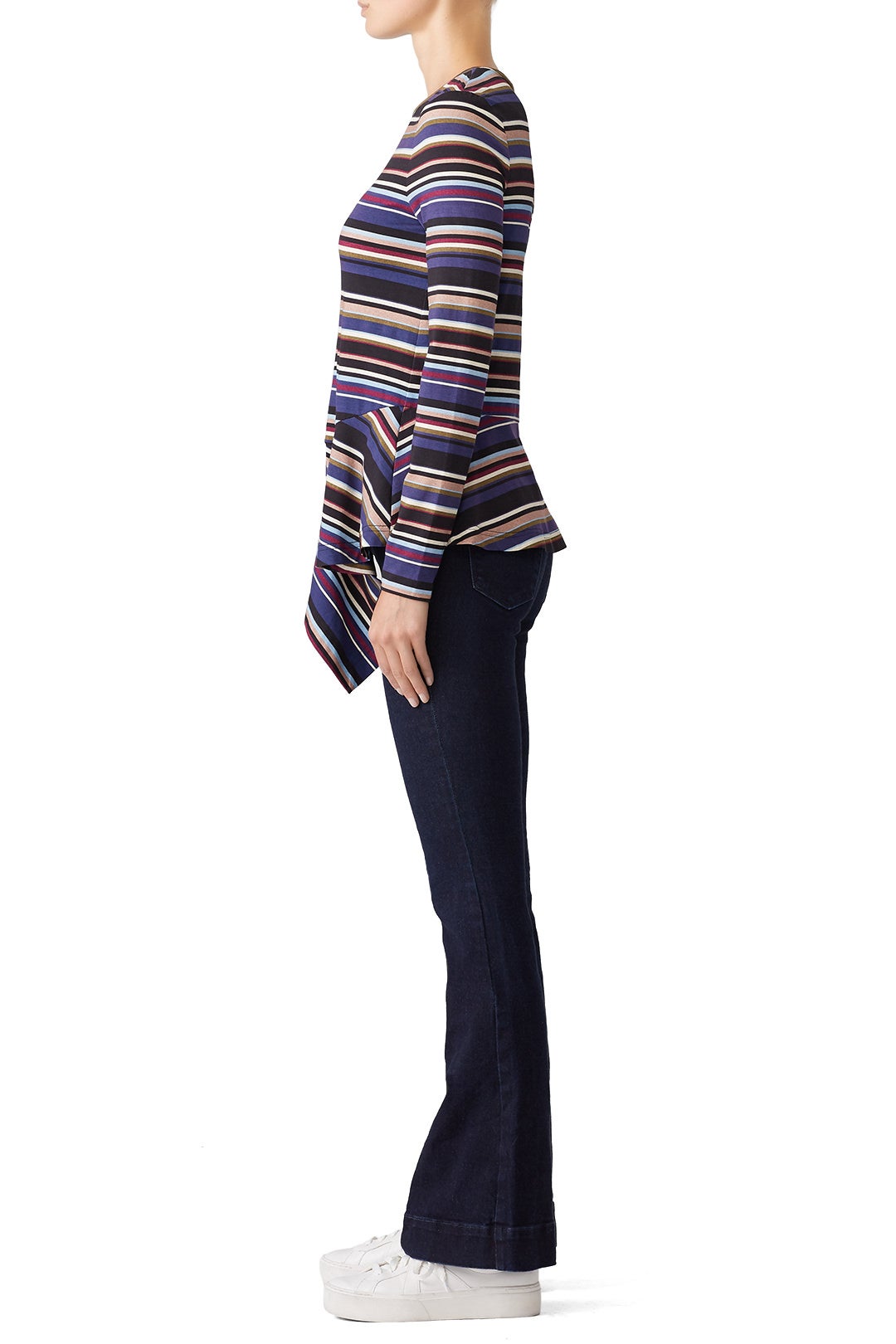 Flight Stripe Asymmetrical Top by Nicole Miller 2