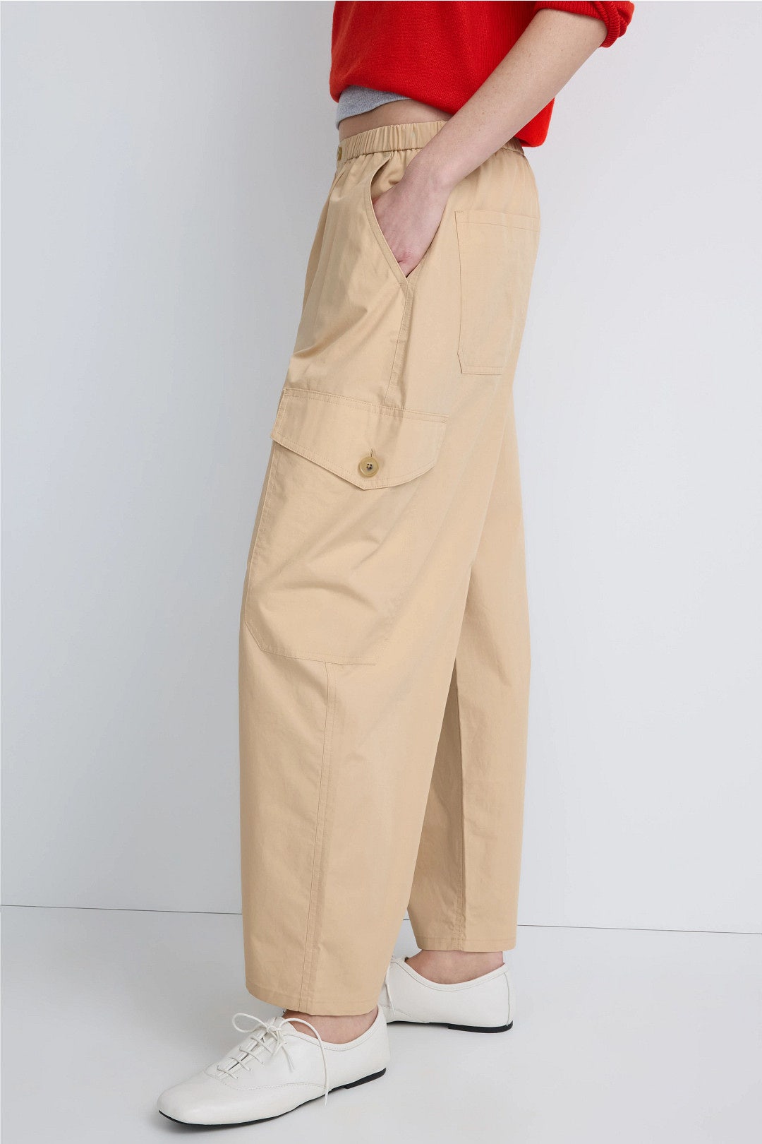 Khaki Barrel Leg Pants by Adam Lippes x RTR 1