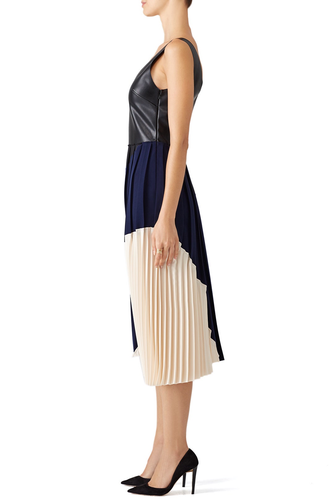 Colorblock Pleated Dress by Cedric Charlier 2