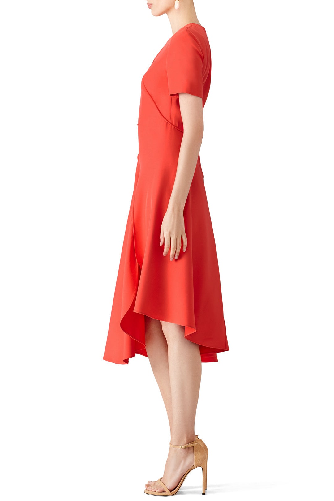 Red Asymmetrical Dress by Cedric Charlier 2