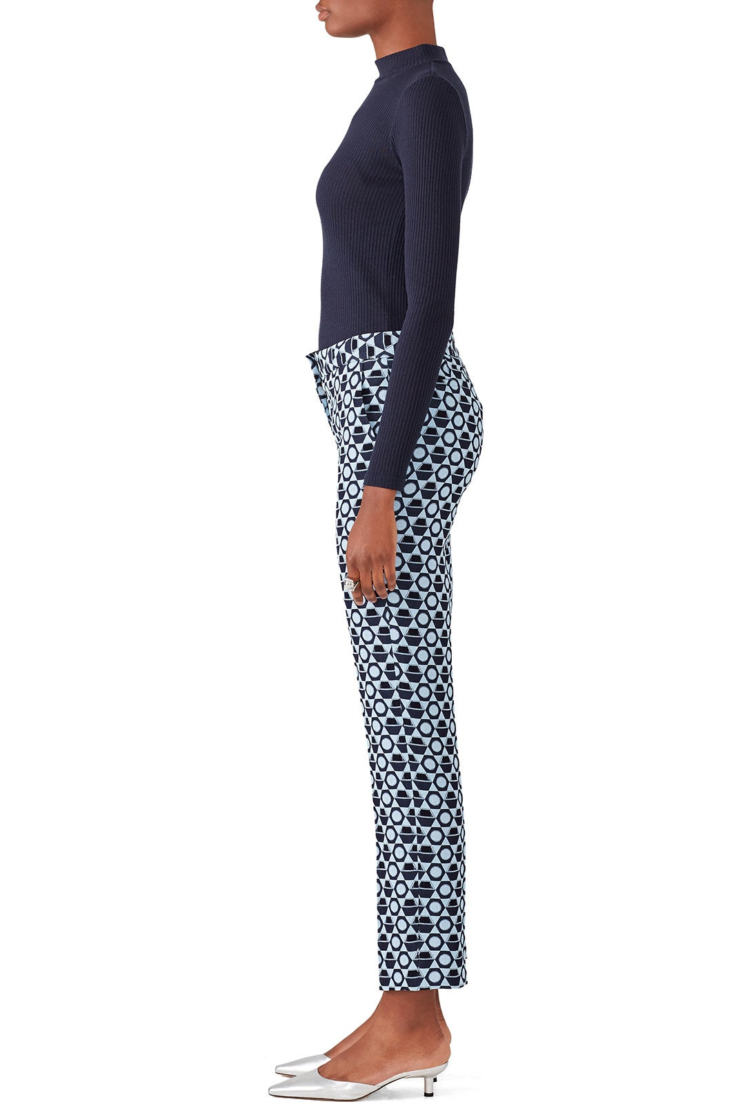 Blue Jacquard Pants by DEREK LAM 1
