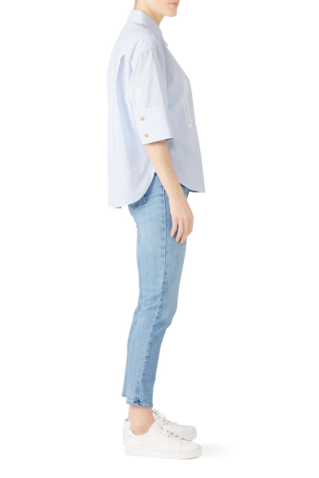 Lace Trim Short Sleeve Shirt by Coach 2