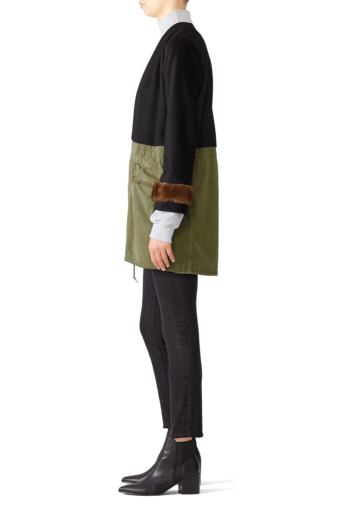 Two Tone Faux Fur Sweater Coat by Harvey Faircloth 2