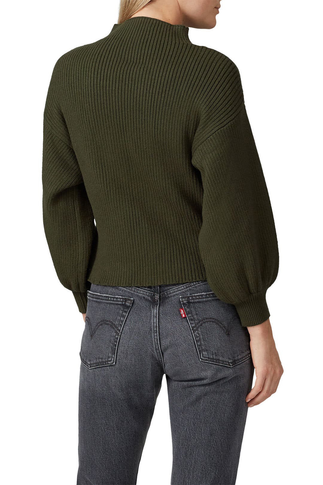 Olive Green Alder Sweater by Line + Dot | Rent the Runway