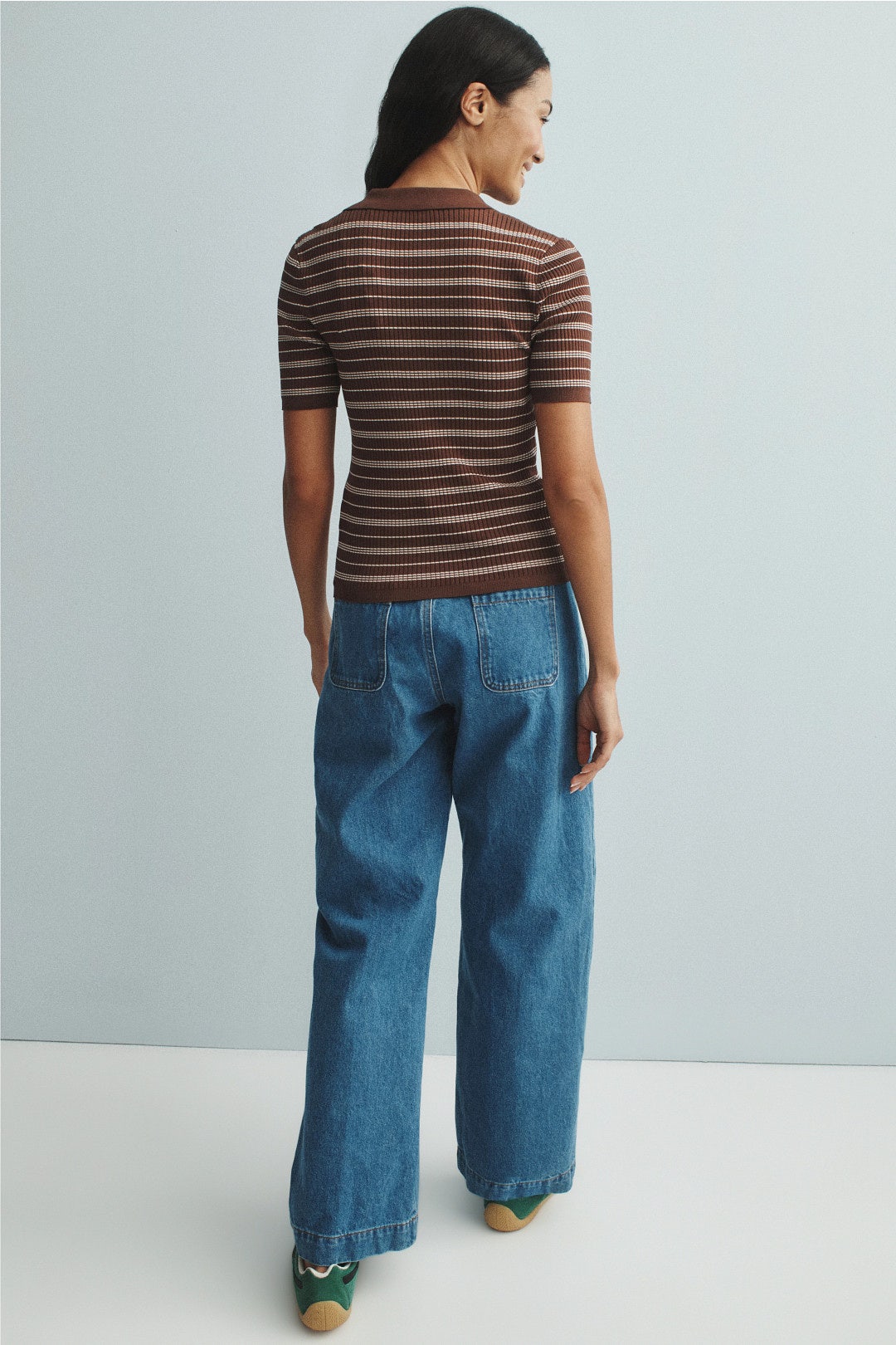 Striped Knit Polo Shirt by Sandro 1