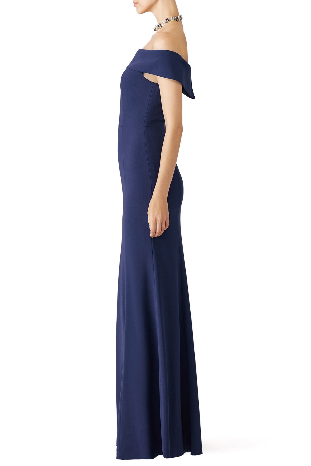 Navy Off Shoulder Gown by Laundry by Shelli Segal 2