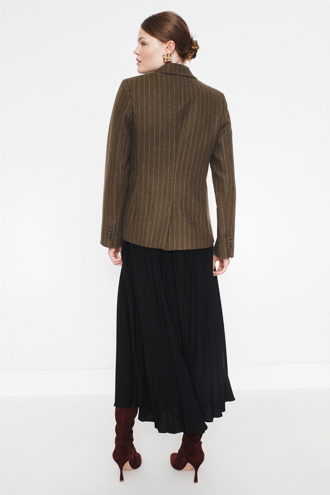 Patch Pocket Pinstripe Blazer by Argent 2