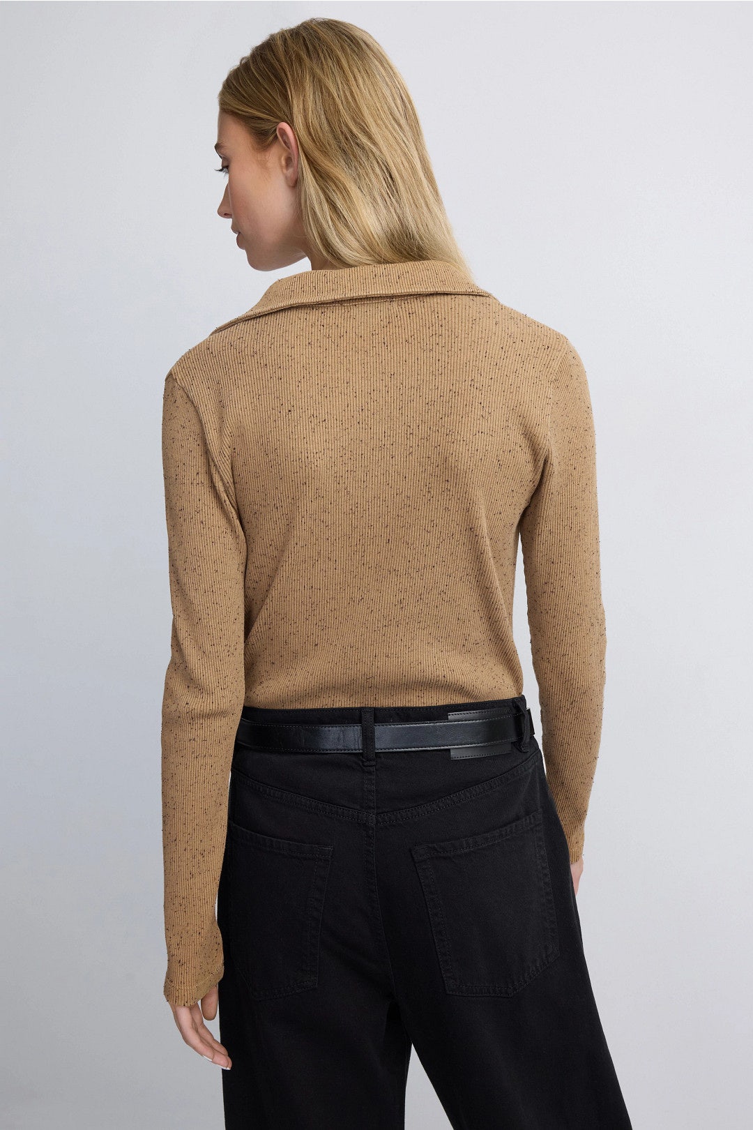 Rib Long Sleeve Polo by NIC + ZOE 2