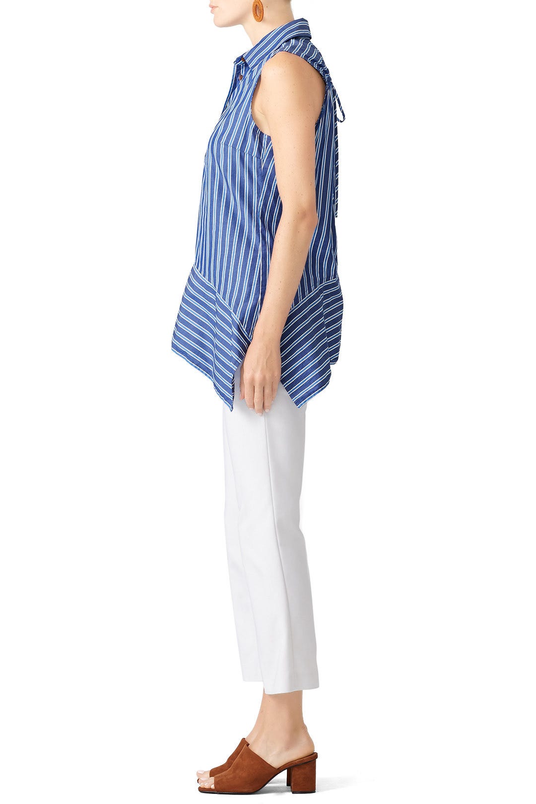 Blue Asymmetric Hem Top by Derek Lam 10 Crosby 1
