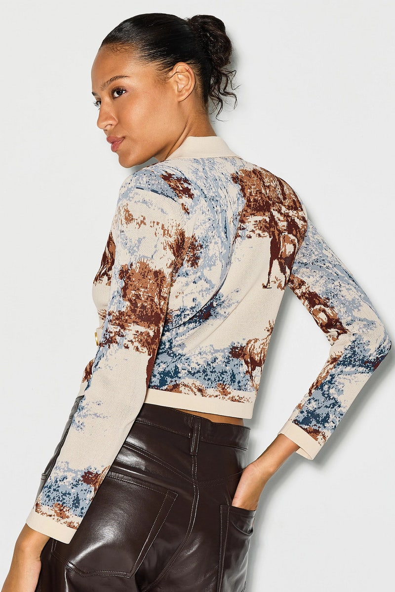 Osiris Jacquard Collared Cardigan by L'agence - Photo 2