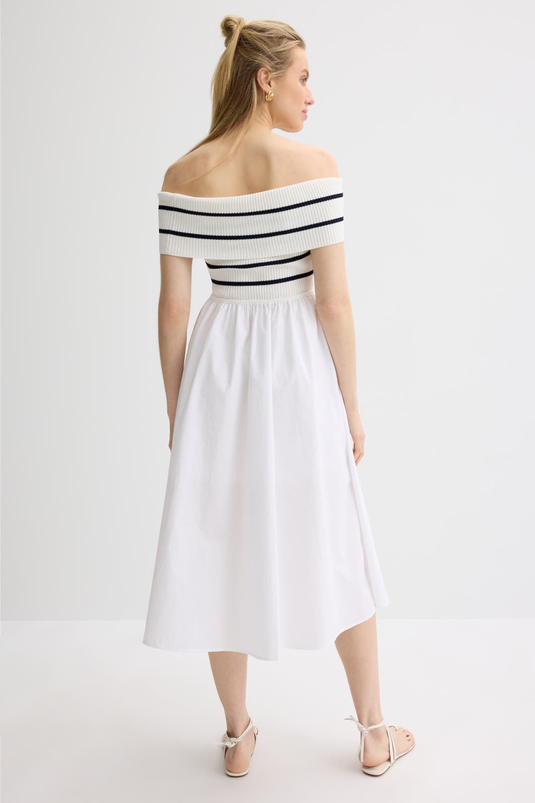 ぴっぴ STRIPED OFF SHOULDER DRESS Mサイズ Amazon.com: Women's Off Shoulder Striped Knit Dress Sexy