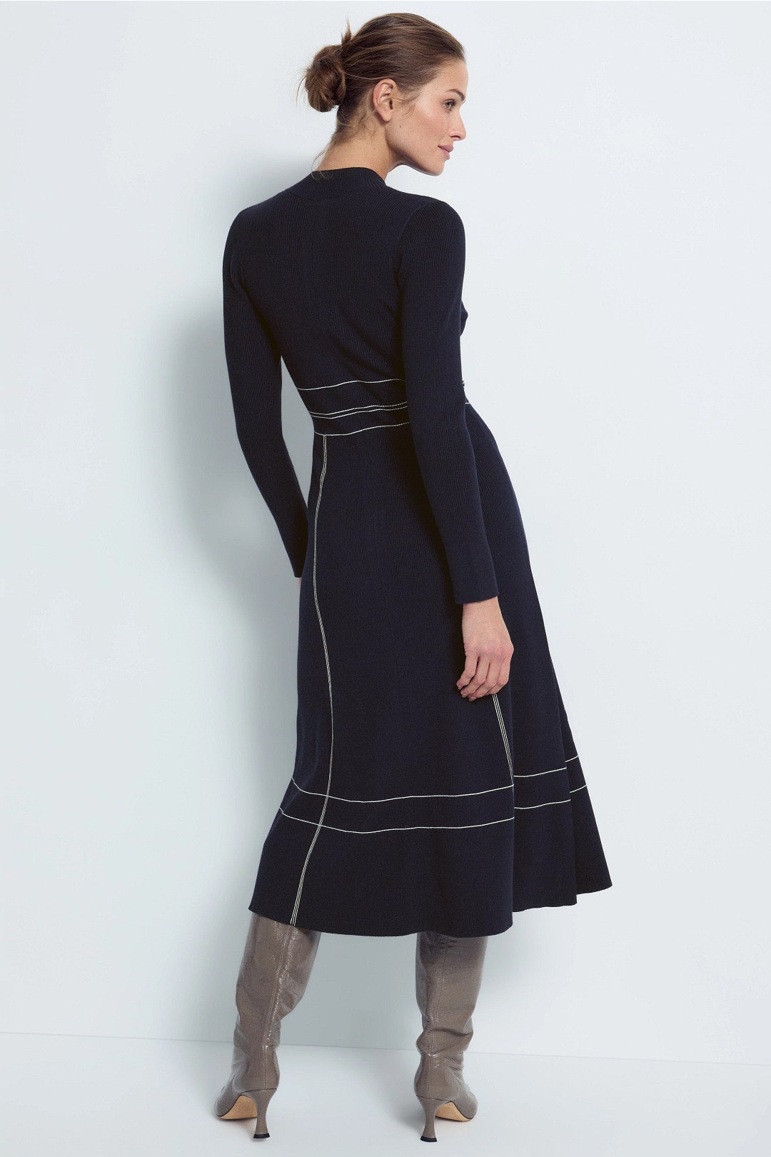 Charlie Knit Midi Dress With Stitching by Reiss 2