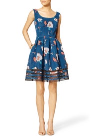 Blue Bloom Mesh Dress by Sachin & Babi