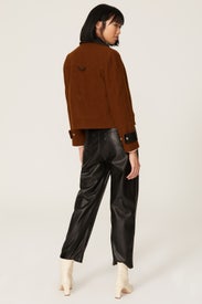 Cropped Leather Combo Jacket