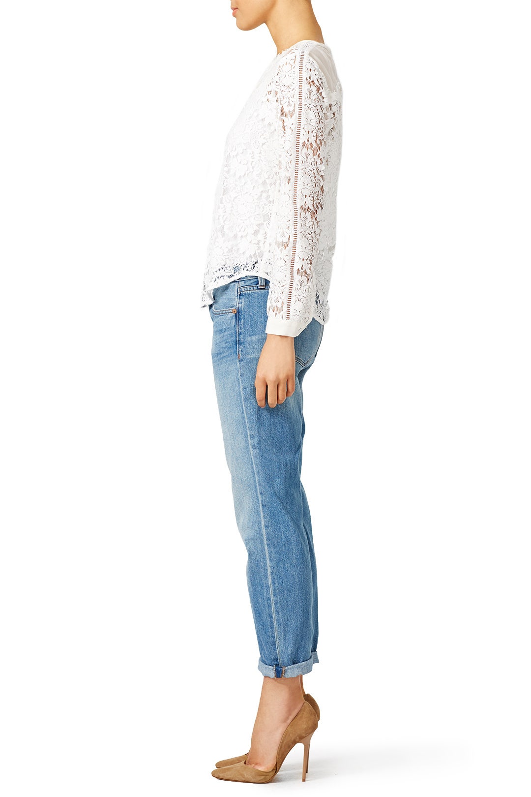 White Scalloped Lace Top by Rebecca Taylor NYC 1