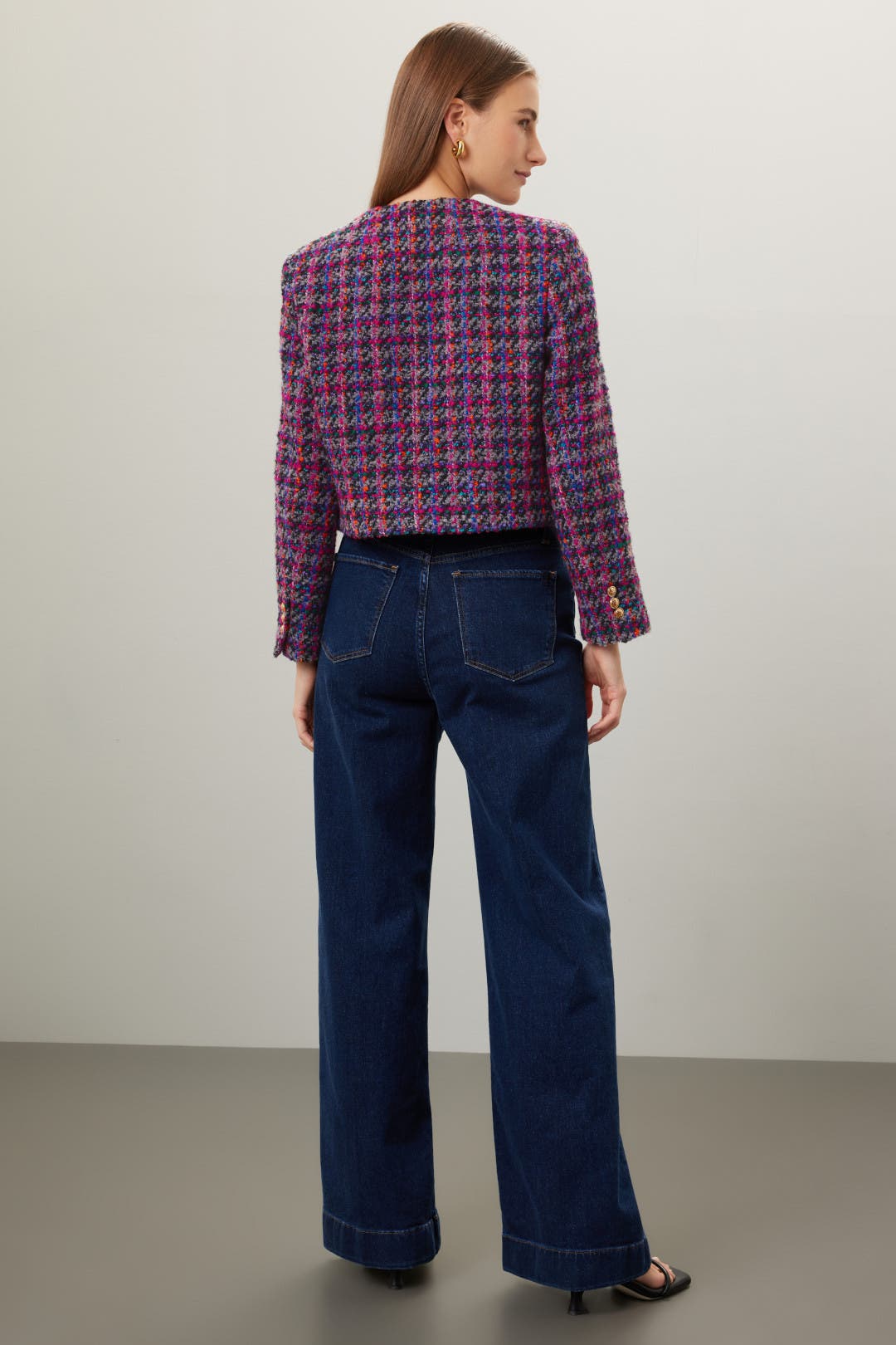Red Multicolor Tweed Jacket by Sandro | Rent the Runway