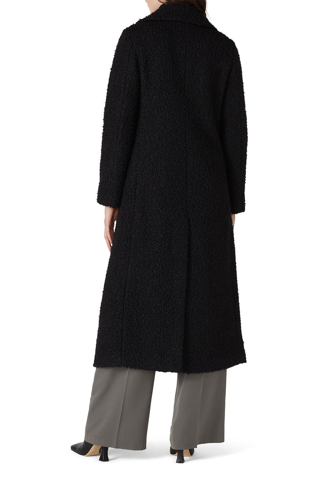 Black Bouclé Wool Coat by Emporio Armani | Rent the Runway