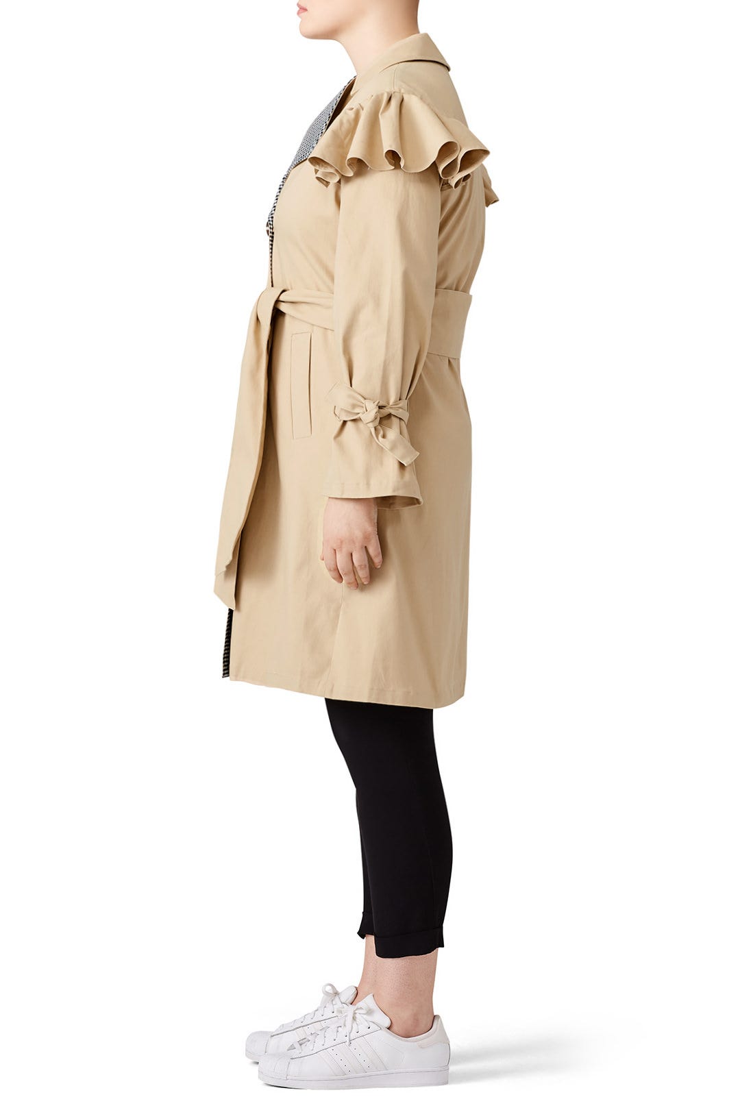 Gingham Collared Trench Coat by LOST INK 2