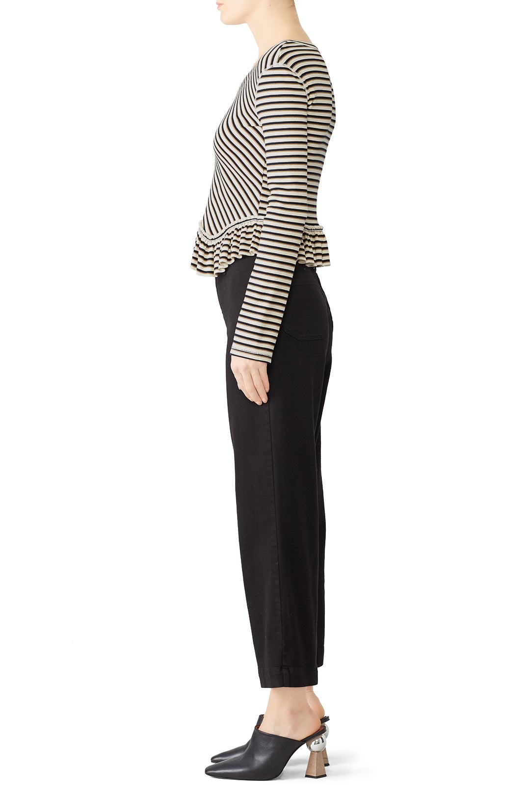 Striped Ruffle Hem Top by See by Chloé 1