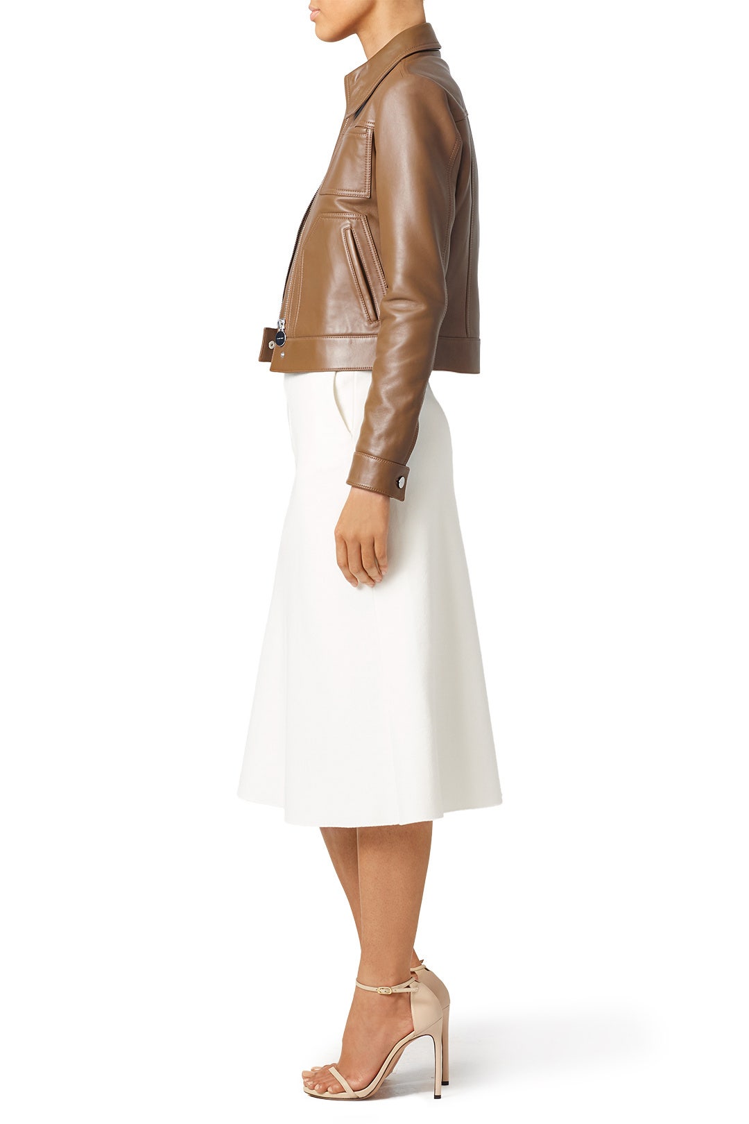 Brown Pilot Leather Jacket by Carven 2
